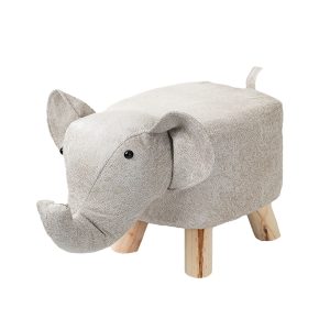 Children Bench Elephant Character Round Ottoman Stool Soft Small Comfy Seat Home Decor