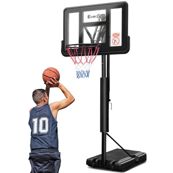 Everfit 3.05M Basketball Hoop Stand System Ring Portable Net Height Adjustable – Black