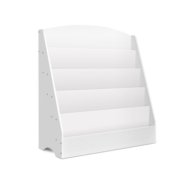 Keezi 5 Tiers Kids Bookshelf Magazine Shelf Rack Organiser Bookcase Display – White