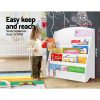 Keezi 5 Tiers Kids Bookshelf Magazine Shelf Rack Organiser Bookcase Display – White