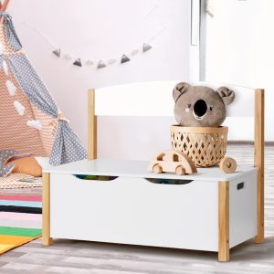 Keezi Kids Toy Box Chest Storage Blanket Children Room Organiser Seating Bench