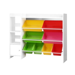 Kids Toy Box 8 Bins Bookshelf Storage Rack Organiser Toy Display