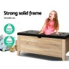 Storage Ottoman Blanket Box Leather Bench Foot Stool Chest Toy Oak Couch