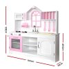 Kids Wooden Kitchen Play Set – White & Pink