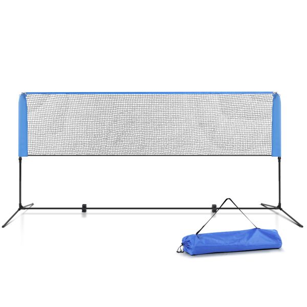Everfit Portable Sports Net Stand Badminton Volleyball Tennis Soccer Blue – 303x103x162 cm