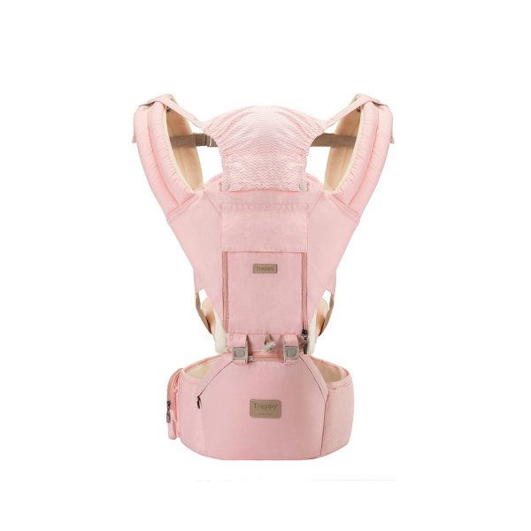 Adjustable Ergonomic Infant Baby Carrier With Hip Seat Stool Wrap Sling Backpack – Pink