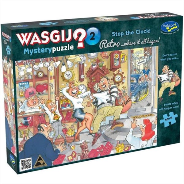 Wasgij 500 Piece XL Puzzle – Mystery Retro Stop The Clock