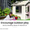 ROVO KIDS Cubby House Wooden Outdoor Playhouse Cottage Play Children Timber. – White and Pink