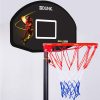 Dr.Dunk Basketball Hoop Stand System Kids Height Portable Adjustable Ring Net – Black