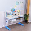 Height Adjustable Children Kids Ergonomic Study Desk Chair Set 120cm AU – Blue