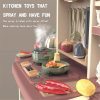 65pcs 93cm Children Kitchen Kitchenware Play Toy Simulation Steam Spray Cooking Set Cookware Tableware Gift – Grey