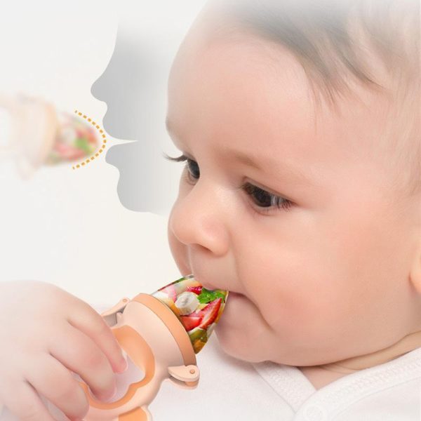 2 X Newborn Baby Food Fruit Nipple Feeder Pacifier Safety Silicone Feeding Tool – Blue, Large