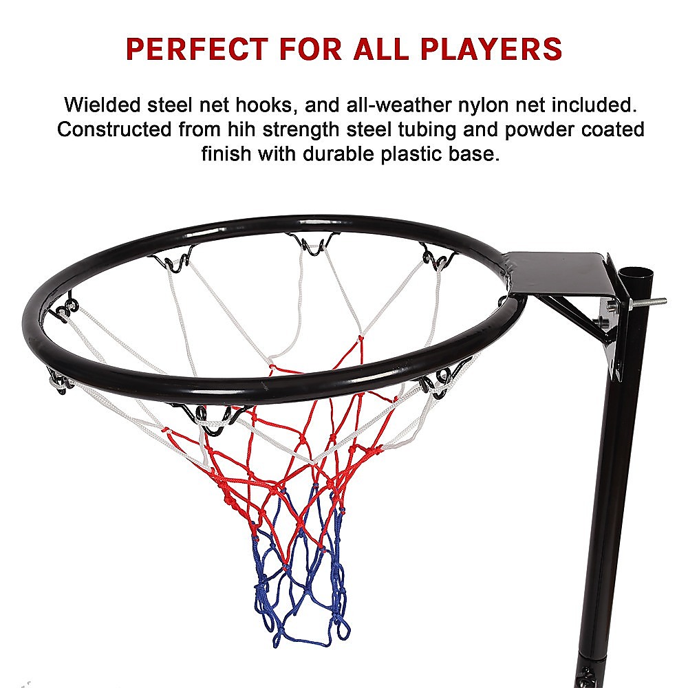 Netball Ring with Stand Portable Pole Height Adjustable - Kids Pretend Toys