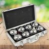 Deluxe Boules Bocce 8 Alloy Ball Set with Case