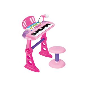 Children’s Electronic Keyboard with Stand (Pink) Musical Instrument Toy
