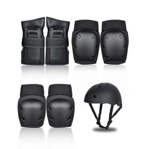 Scooter Protective Gear with Knee Elbow Pads Wrist Guards Helmet for Kids/Teens/Adult