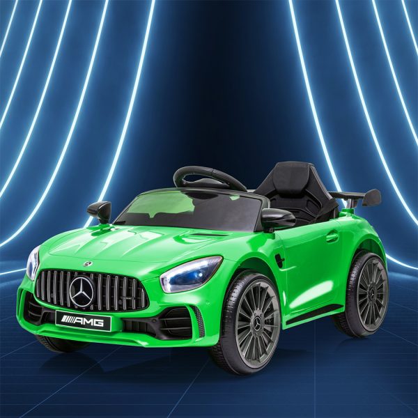 Kids Ride On Car 12V Battery Mercedes-Benz Licensed AMG GTR Toy Remote Control – Green