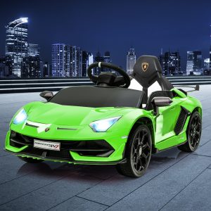 Kids Ride On Car Lamborghini SVJ Licensed Electric Dual Motor Toy Remote Control – Green