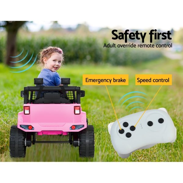 Kids Ride On Car Electric 12V Car Toys Jeep Battery Remote Control – Pink