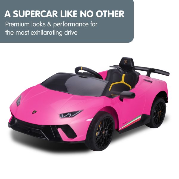 Lamborghini Performante Kids Electric Ride On Car Remote Control – Pink