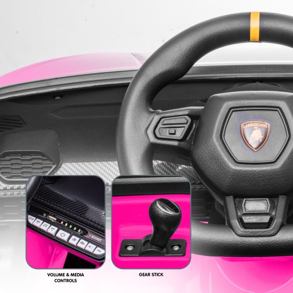 Lamborghini Performante Kids Electric Ride On Car Remote Control – Pink