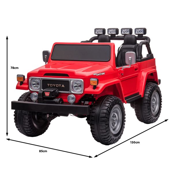 Licensed Toyota FJ40 Electric Kids Ride On Car by Kahuna – Red