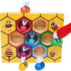 Wooden Bee Toddler Fine Motor Skill Toy – (Montessori Wooden Puzzle Early Learning Preschool Educational Kids)