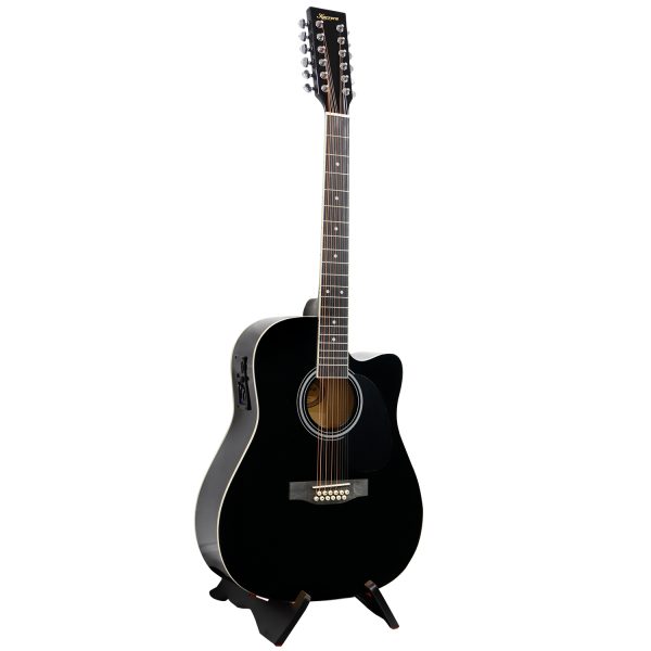 Karrera 12-String Acoustic Guitar with EQ – Black