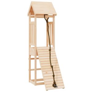 Playhouse with Climbing Wall Solid Wood