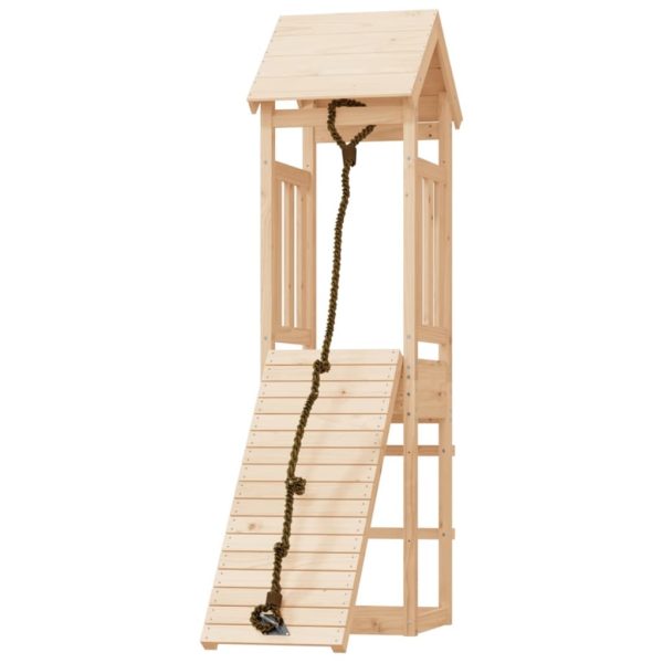 Playhouse with Climbing Wall Solid Wood – Solid Pinewood