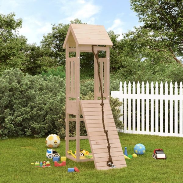 Playhouse with Climbing Wall Solid Wood – Solid Pinewood