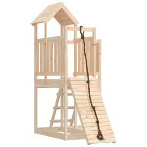 Playhouse with Climbing Wall Solid Wood