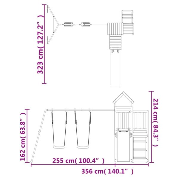 Outdoor Playset Solid Wood – Solid Pinewood