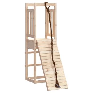 Playhouse with Climbing Wall Solid Wood