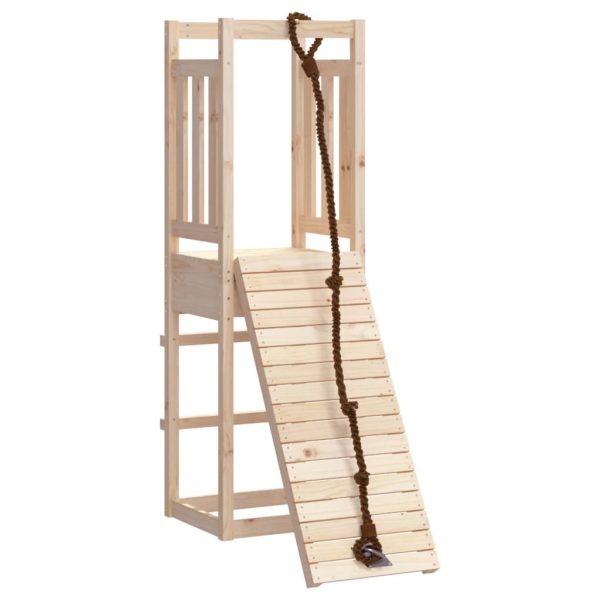 Playhouse with Climbing Wall Solid Wood – Solid Pinewood