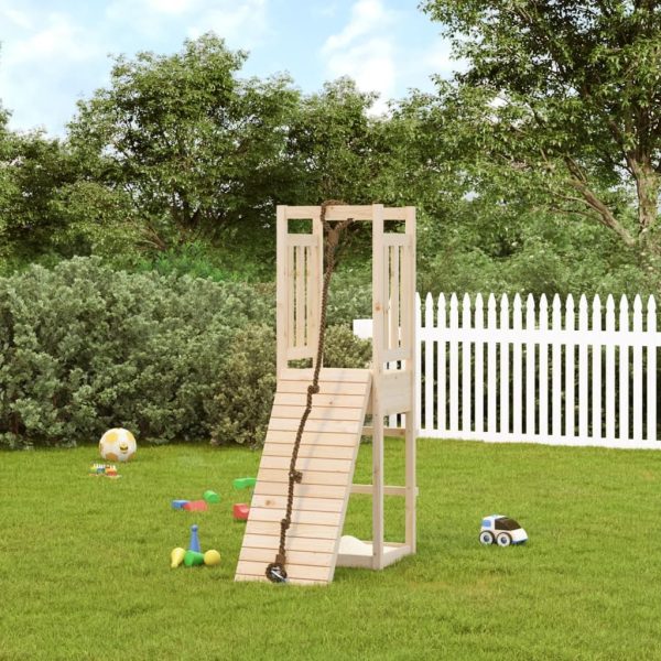 Playhouse with Climbing Wall Solid Wood – Solid Pinewood