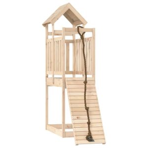 Playhouse with Climbing Wall Solid Wood