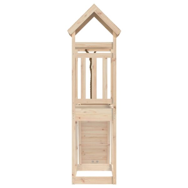 Playhouse with Climbing Wall Solid Wood – Solid Pinewood