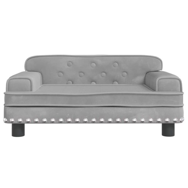 Kids Sofa Velvet – 70x45x30 cm, Light Grey