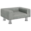 Kids Sofa Light Grey Velvet – 50x40x26.5 cm