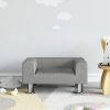 Kids Sofa Light Grey Velvet – 50x40x26.5 cm