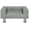 Kids Sofa Light Grey Velvet – 50x40x26.5 cm