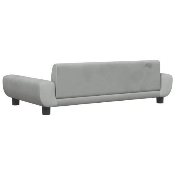 Kids Sofa Light Grey Velvet – 100x54x33 cm