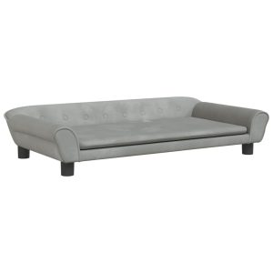 Kids Sofa Light Grey Velvet