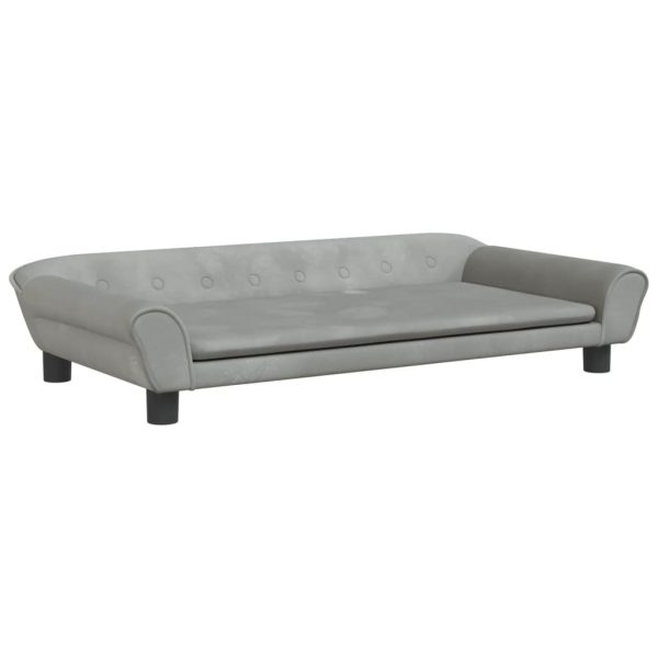 Kids Sofa Light Grey Velvet – 100x50x26 cm