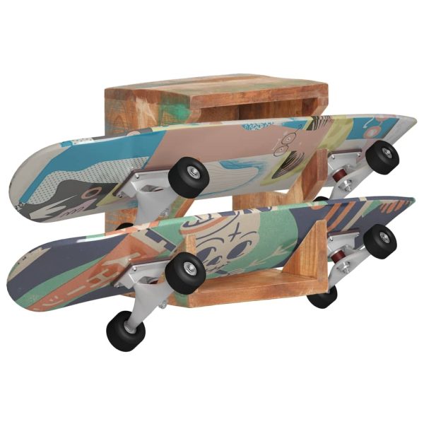 Wall Mounted Skateboard Holder 25x20x30 cm – Solid Reclaimed Wood