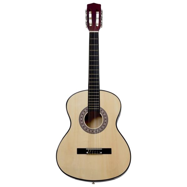 8 Piece Classical Guitar Kid Beginner Set – 4/4 39″, Light Brown