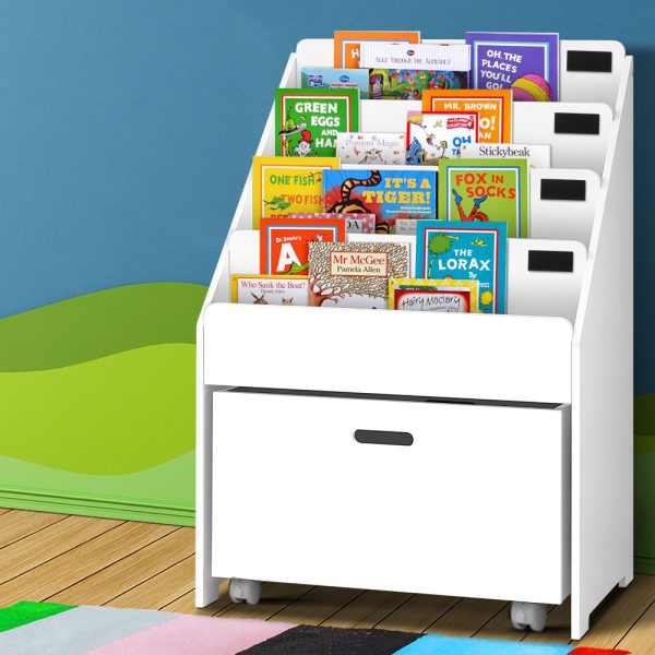 Kids Bookshelf Storage Organiser Bookcase Drawers Children Display Shelf