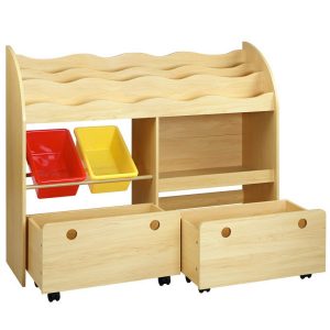 3 Tiers Kids Bookshelf Storage Children Bookcase Toy Box Organiser Display