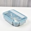 304 Stainless Steel 4 Divided Simple Lunch Box with a cultery set